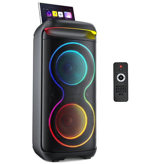 Large Bluetooth Speaker, Portable Wireless Party Speaker with DJ Lights, Remote Control, T20