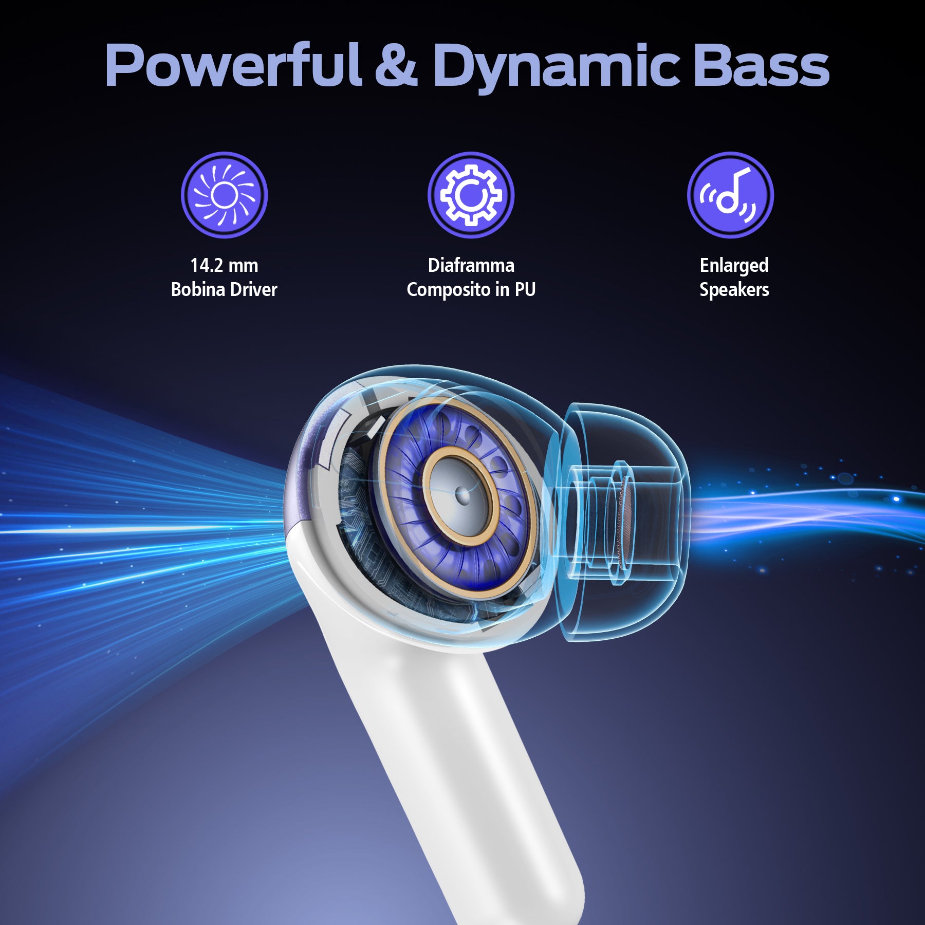 VEATOOL Bluetooth Headphones True Wireless Earbuds 60H Playback LED Power Display Earphones with Wireless Charging Case IPX7 Waterproof In-Ear Earbuds with Mic for TV Smart Phone Computer Laptop