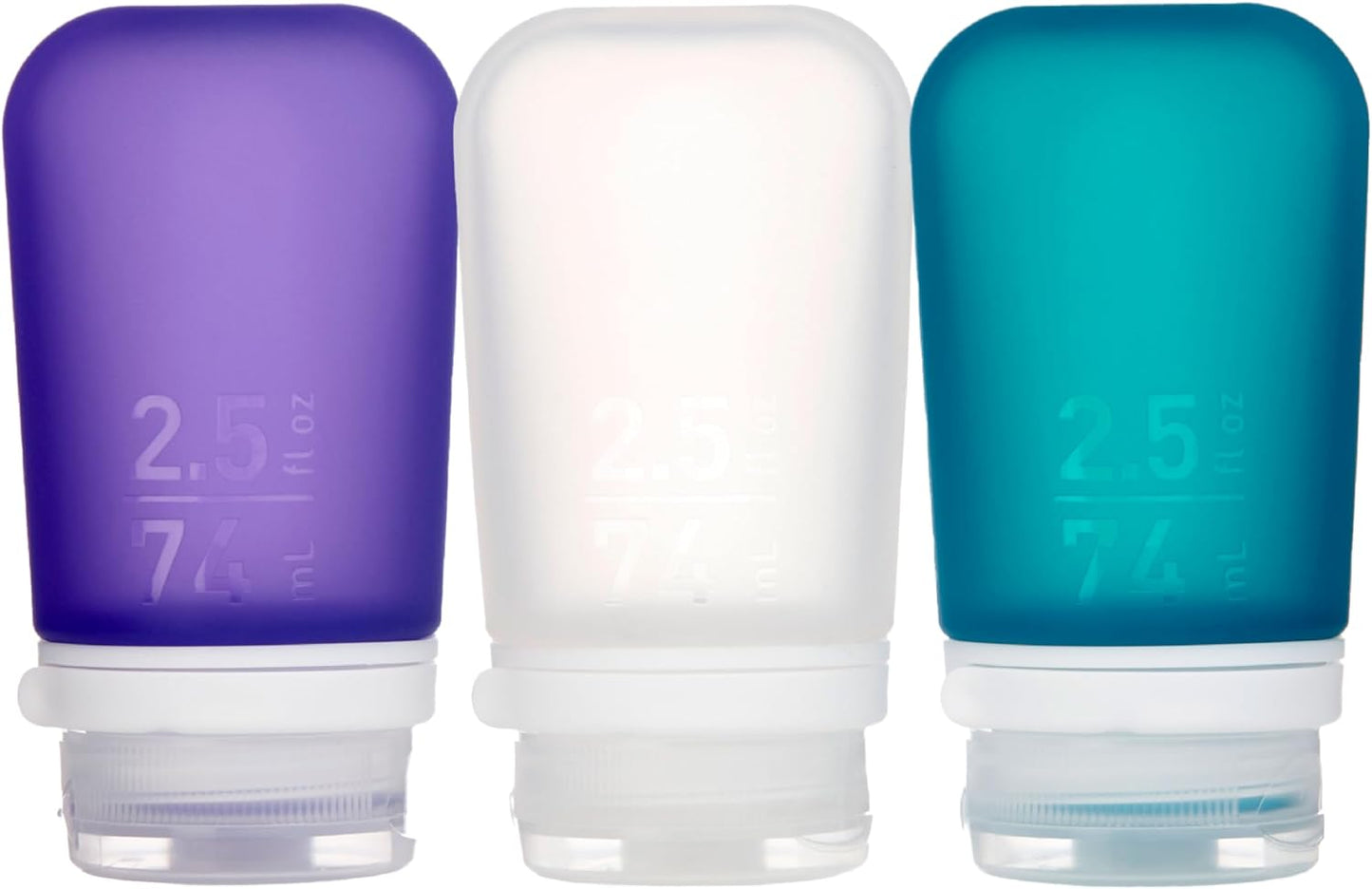 Gotoob+ Refillable Silicone Travel Size Bottles with Locking Cap, 3Pk Set