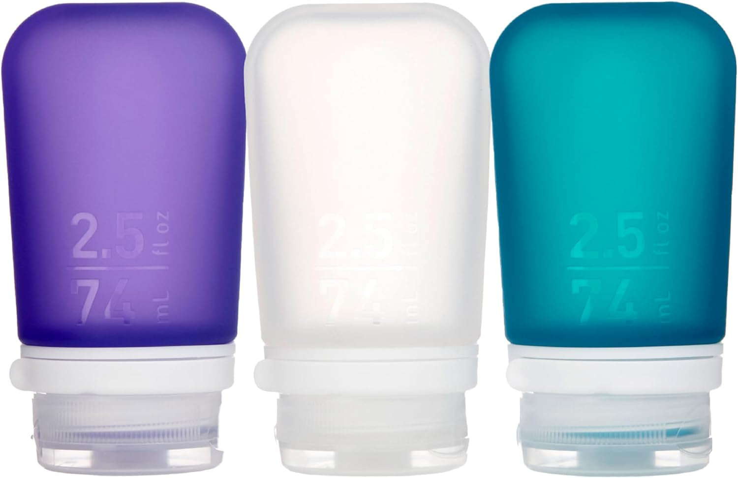 Gotoob+ Refillable Silicone Travel Size Bottles with Locking Cap, 3Pk Set