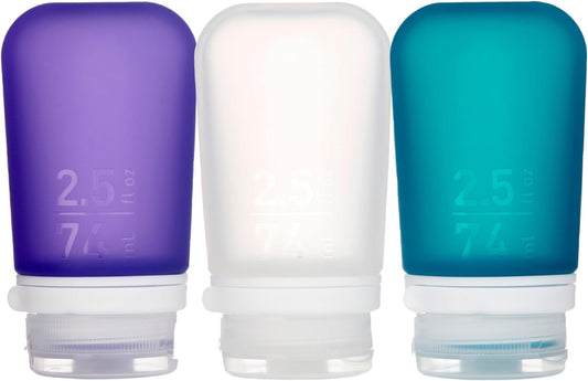 Gotoob+ Refillable Silicone Travel Size Bottles with Locking Cap, 3Pk Set