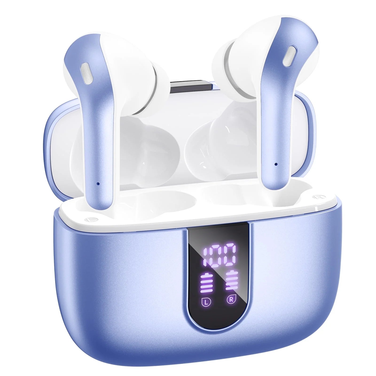 VEATOOL Bluetooth Headphones True Wireless Earbuds 60H Playback LED Power Display Earphones with Wireless Charging Case IPX7 Waterproof In-Ear Earbuds with Mic for TV Smart Phone Computer Laptop